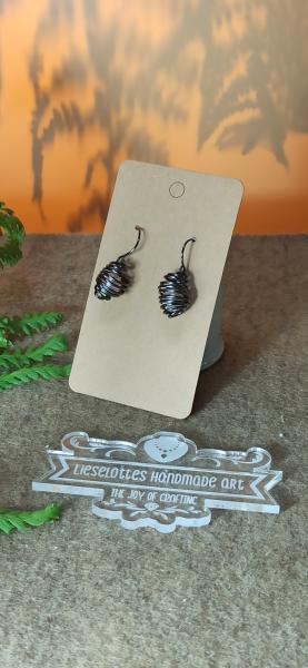 Ohrhänger Kupfer Kokon-Spirale mit Perle perlmutt-rose 2